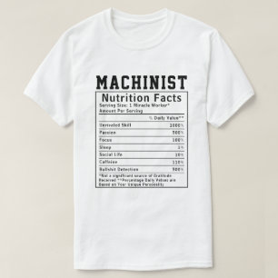 Camiseta Funny Machinist Nutrition Hacts Employee