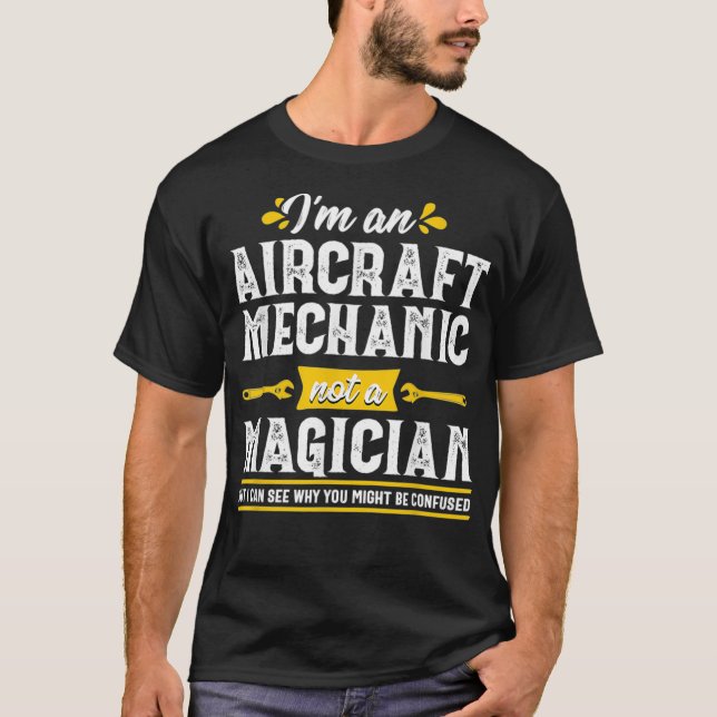 Camiseta Funny Magician Airplane Aircraft Mechanft Gift Men (Anverso)
