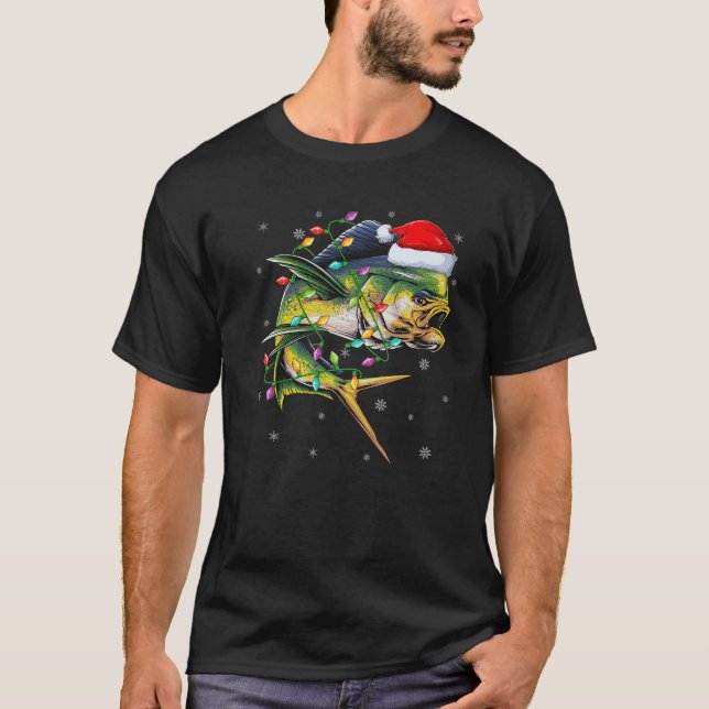 Camiseta Funny Mahi Mahi Fish Lighing Reindeer Mahi Mahi C (Anverso)