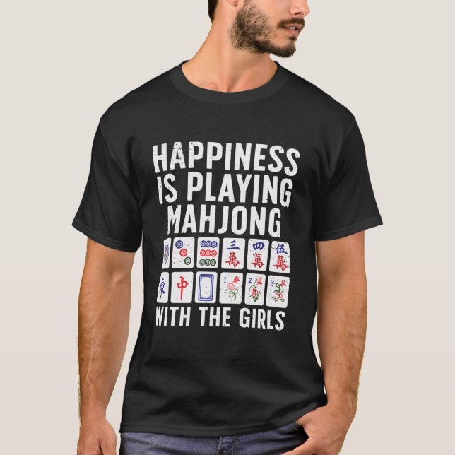 Camiseta Funny Mahjong Para Mujeres Chicas Juego De Mosaico (Anverso)