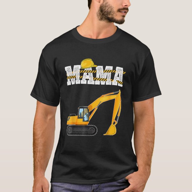 Camiseta Funny Mama Excavator Construction Toddler Mateo (Anverso)