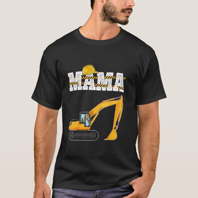 Camiseta Funny Mama Excavator Construction Toddler Mateo (Anverso)