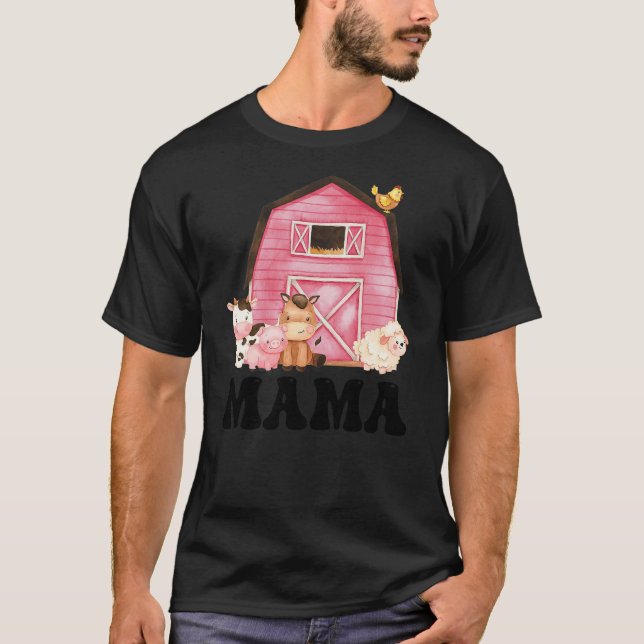 Camiseta Funny Mama Farm Animals Birthday Theme Matching Fa (Anverso)