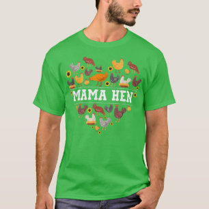 Camiseta Funny Mama Hen Heart Chicken Mom Chicken Lover Mot