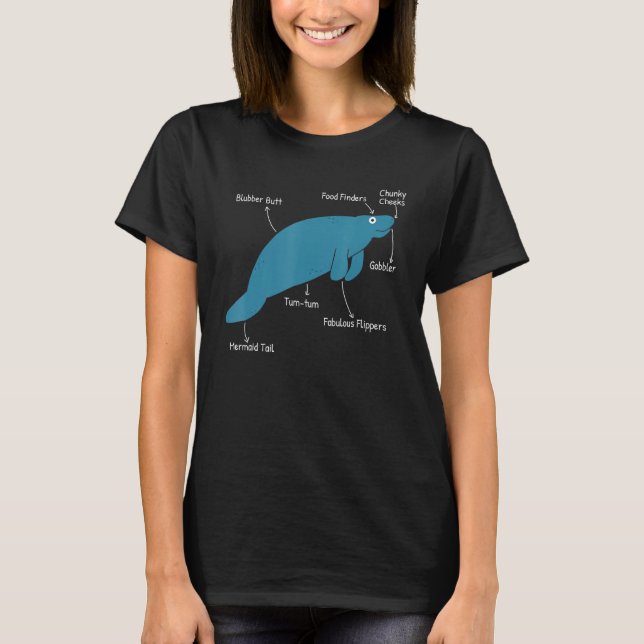 Camiseta Funny Manatee Dugong Y La Anatomía De Las Vacas Ma (Anverso)