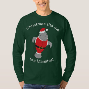 Camiseta Funny Manatee Santa Navidades de manga larga