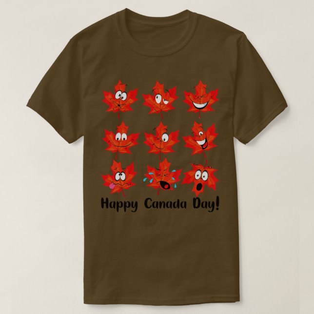 Camiseta Funny Maple Leaf Bandera Canadiense Feliz Día de C (Diseño del anverso)
