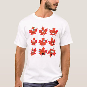 Camiseta Funny Maple Leaf Face Emotion Bandera Canadiense C
