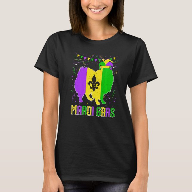 Camiseta Funny Mardi Gras American Eskimo Dog Dad Mom Mardi (Anverso)
