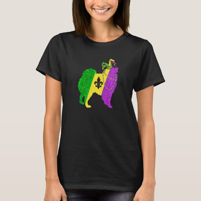 Camiseta Funny Mardi Gras American Eskimo Dog Mardi Gras Ha (Anverso)