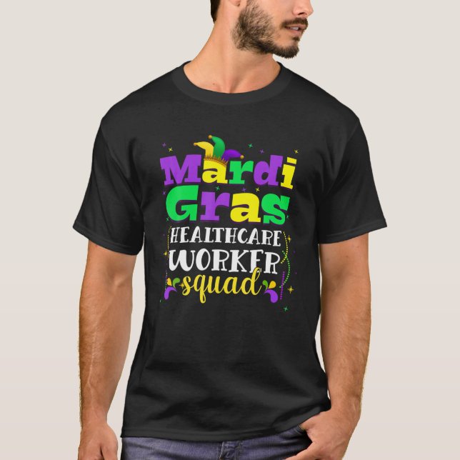 Camiseta Funny Mardi Gras Carnival Outfit Healthcare Worker (Anverso)