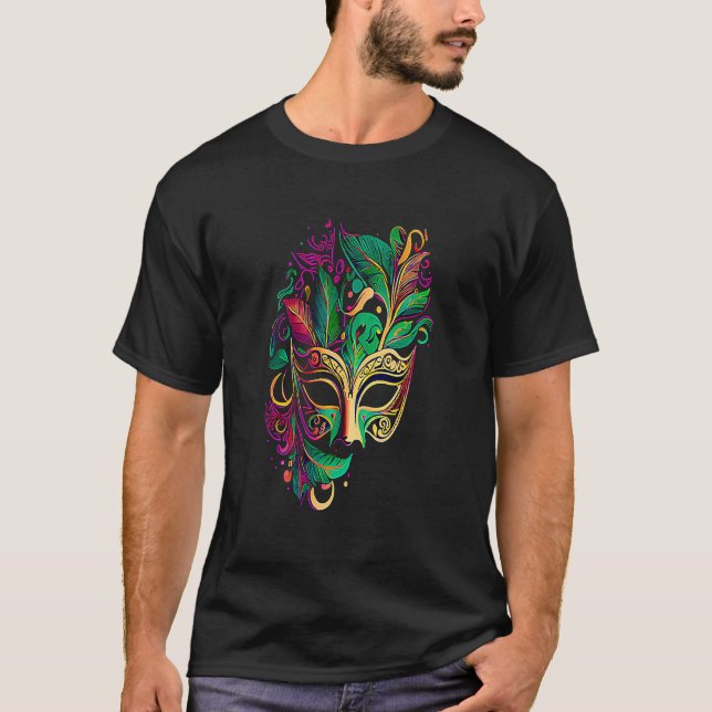 Camiseta Funny Mardi Gras Carnival parade with beads party  (Anverso)
