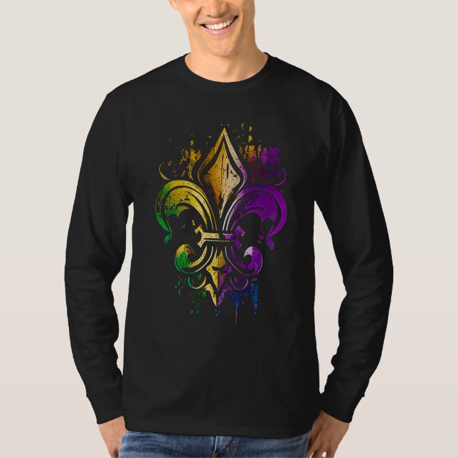 Camiseta Funny Mardi Gras Carnival parade with beads party  (Anverso)