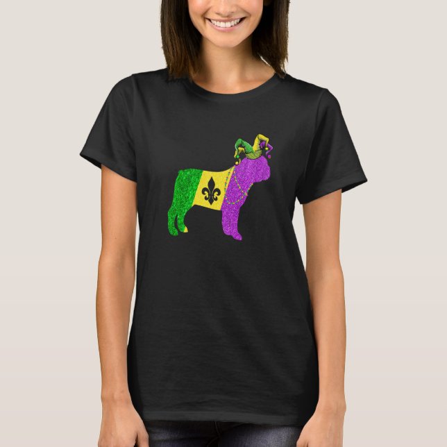 Camiseta Funny Mardi Gras French Bulldog Dog Mardi Gras Hat (Anverso)