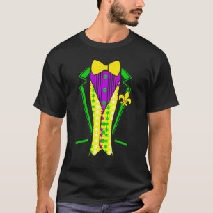 Camiseta Funny Mardi Gras Lazy Tuxedo Costume Bow Tie Cloe