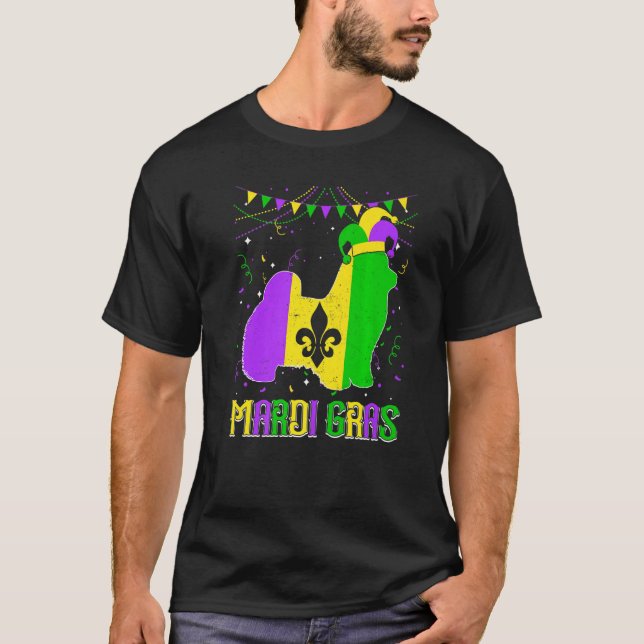 Camiseta Funny Mardi Gras Maltese Dog Dad Mom Mardi Gras Pr (Anverso)