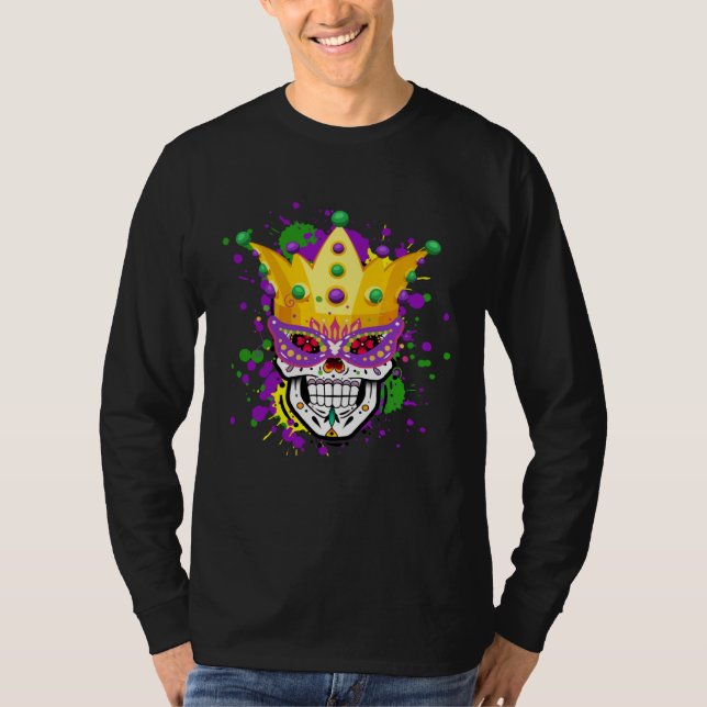 Camiseta Funny Mardi Gras Mask Party Apparel Men Women Kids (Anverso)