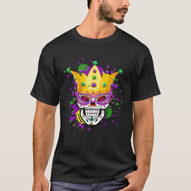 Camiseta Funny Mardi Gras Mask Party Apparel Men Women Kids (Anverso)