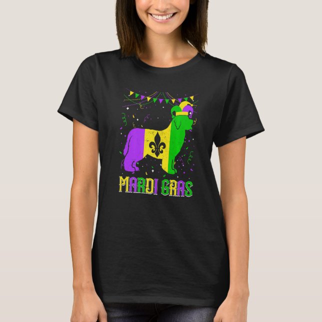 Camiseta Funny Mardi Gras Newfoundland Dog Dad Mom Mardi Gr (Anverso)