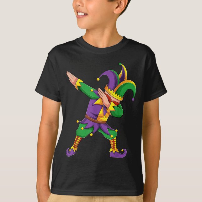 Camiseta Funny Mardi Gras Outfit Dabbing Jester New Orleans (Anverso)