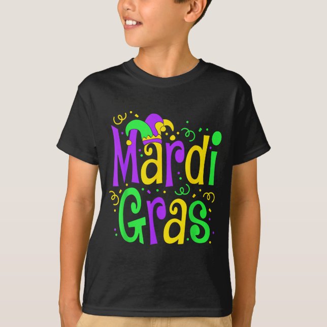 Camiseta Funny Mardi Gras Parade Outfit Jester Hat Men Wome (Anverso)