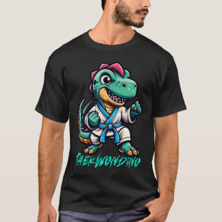 Camiseta Funny Martial Arts Karate Taekwondo Dino Animal Cu