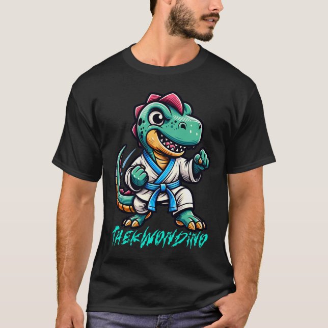 Camiseta Funny Martial Arts Karate Taekwondo Dino Animal Cu (Anverso)