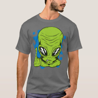 Camiseta Funny Martian Flipping Middle Finger
