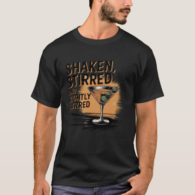 Camiseta Funny Martini Desi, sacudida ligeramente cansada (Anverso)