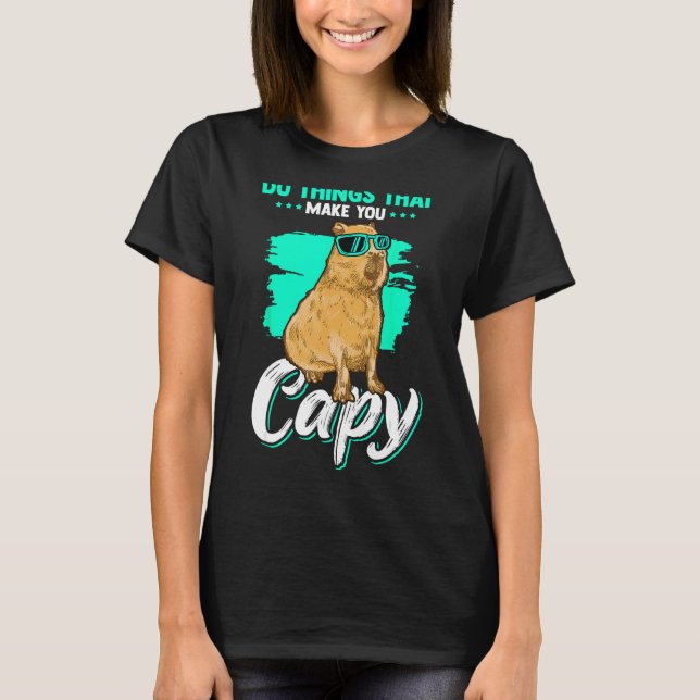 Camiseta Funny Mascota de Capybara Rodent Capy (Anverso)