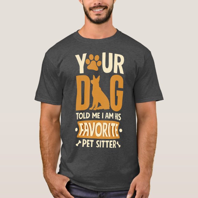 Camiseta Funny Mascota de Sitter Perro sentado Mascota de v (Anverso)