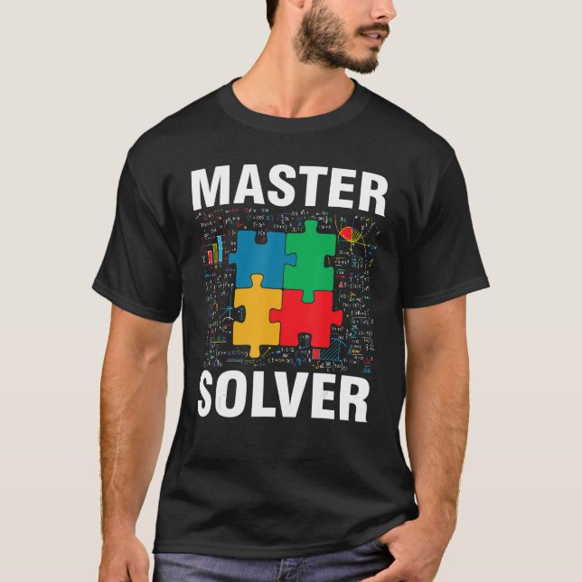 Camiseta Funny Master Solver Jigsaw rompe Math Lover (Anverso)