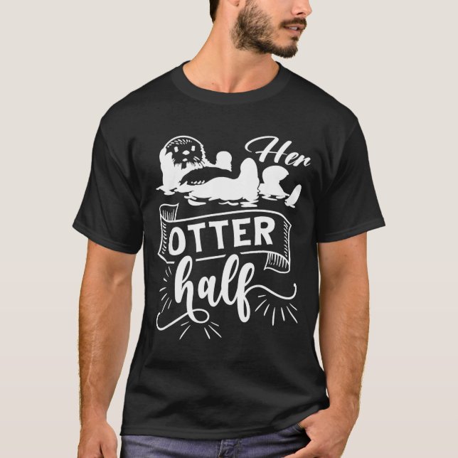 Camiseta Funny Matching Couple His And Her Otter Half Valen (Anverso)
