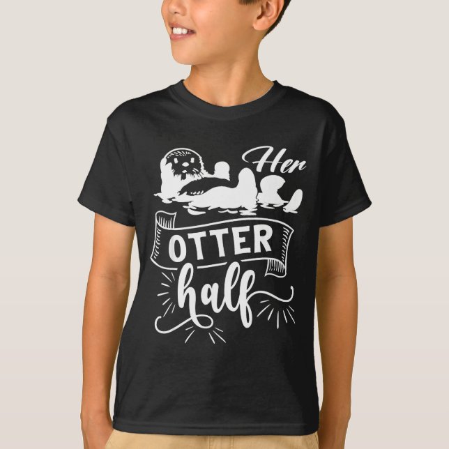 Camiseta Funny Matching Couple His And Her Otter Half Valen (Anverso)
