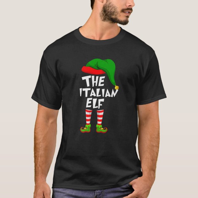 Camiseta Funny Matching Family Christmas The Italian Elf (Anverso)