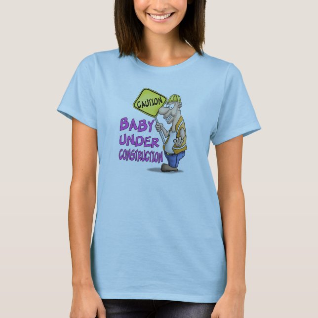Camiseta Funny Maternity T Shirts: Baby Under Construction (Anverso)