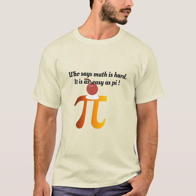 Camiseta Funny Math Algebra, Pie Pun Tan Fácil Como Pi (Anverso)