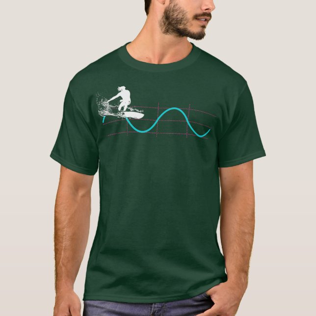 Camiseta Funny Math Physics Sine Waves Surfer (Anverso)