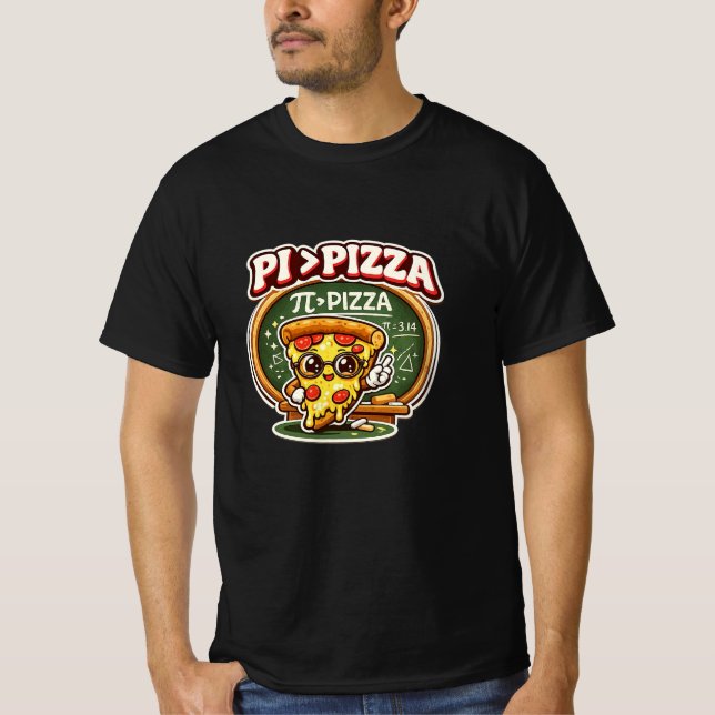 Camiseta Funny Math Teacher Shirt – Pi Greater Than Pizza T (Anverso)