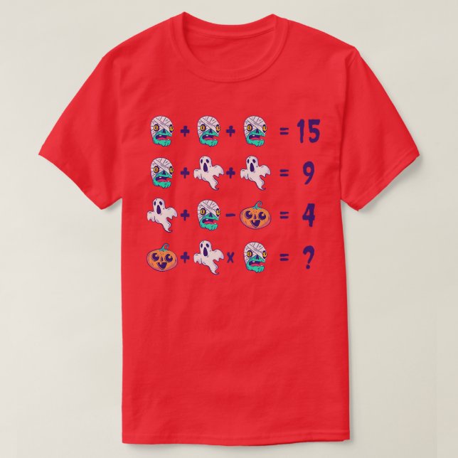 Camiseta Funny Math Teachers Operations Pregunta Halloween  (Diseño del anverso)