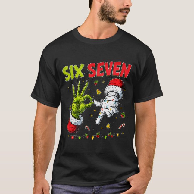 Camiseta Funny Mean Guy Christmas Viral 6 7 Six Seven Meme  (Anverso)