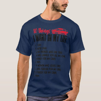 Camiseta Funny Mechanic 10 Cosas Que Quiero En Mi Vida Más