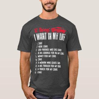 Camiseta Funny Mechanic 10 Cosas Que Quiero En Mi Vida Más
