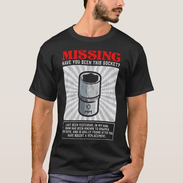 Camiseta Funny Mechanic 10mm Socket Tool que falta (Anverso)