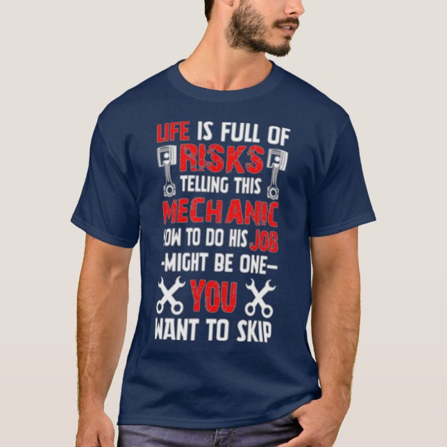Camiseta Funny Mechanic Del Motor DieselRepairman Garage (Anverso)