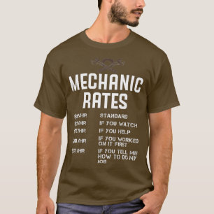 Camiseta Funny Mechanic Hourrate Auto Reparación Automática