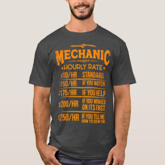 Camiseta Funny Mechanic Hourrate Mechanics Car Workshop