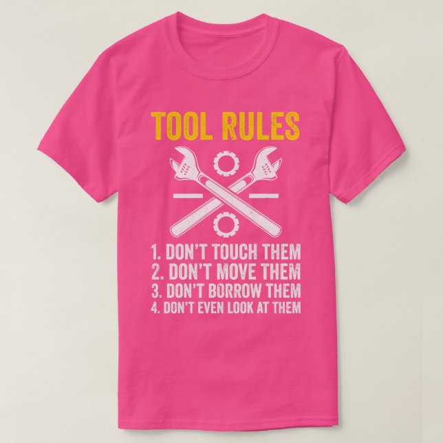 Camiseta Funny Mechanic Tool Rules Auto Repare el Mecánico  (Diseño del anverso)