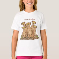 Funny meerkat ilustracion personalizado familiar