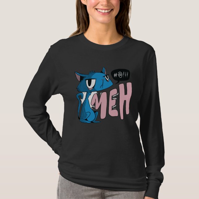 Camiseta Funny Meh Cat Gift for Cat Lovers (Anverso)
